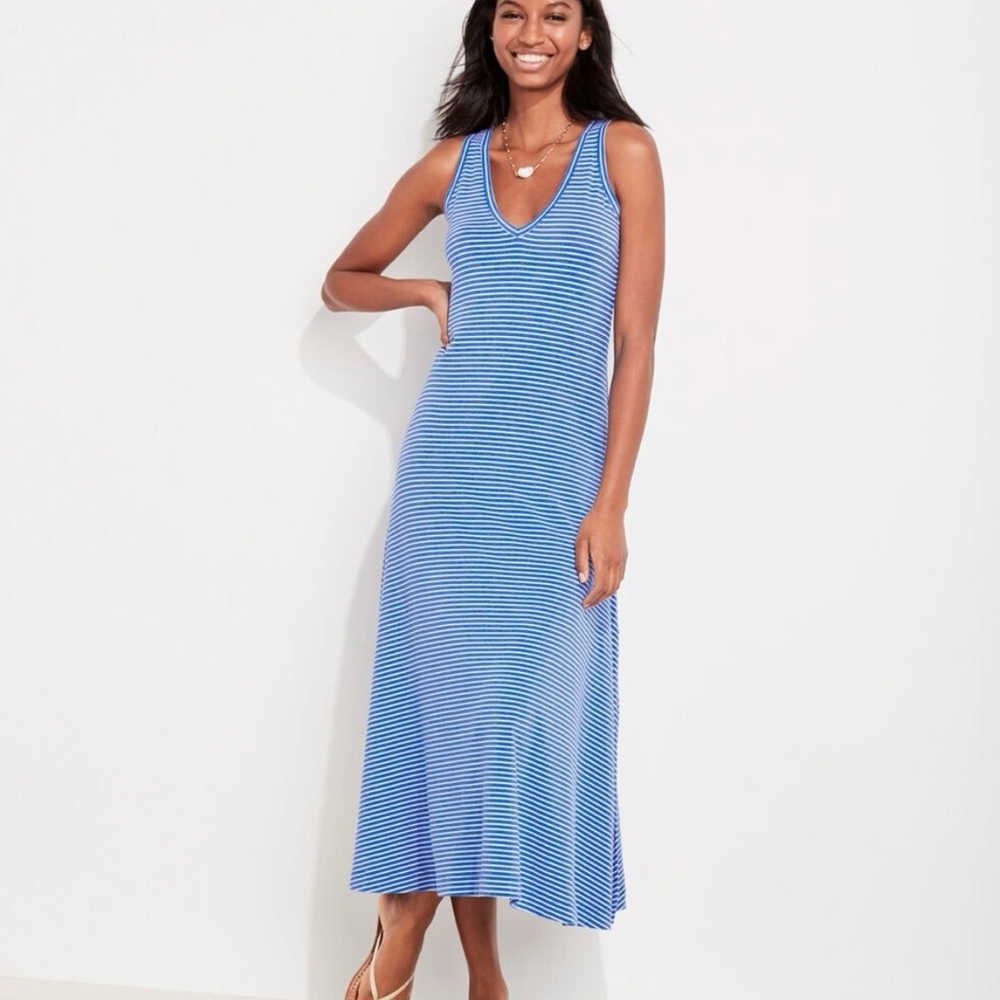 Vineyard Vines Blue and White Striped Maxi Dress